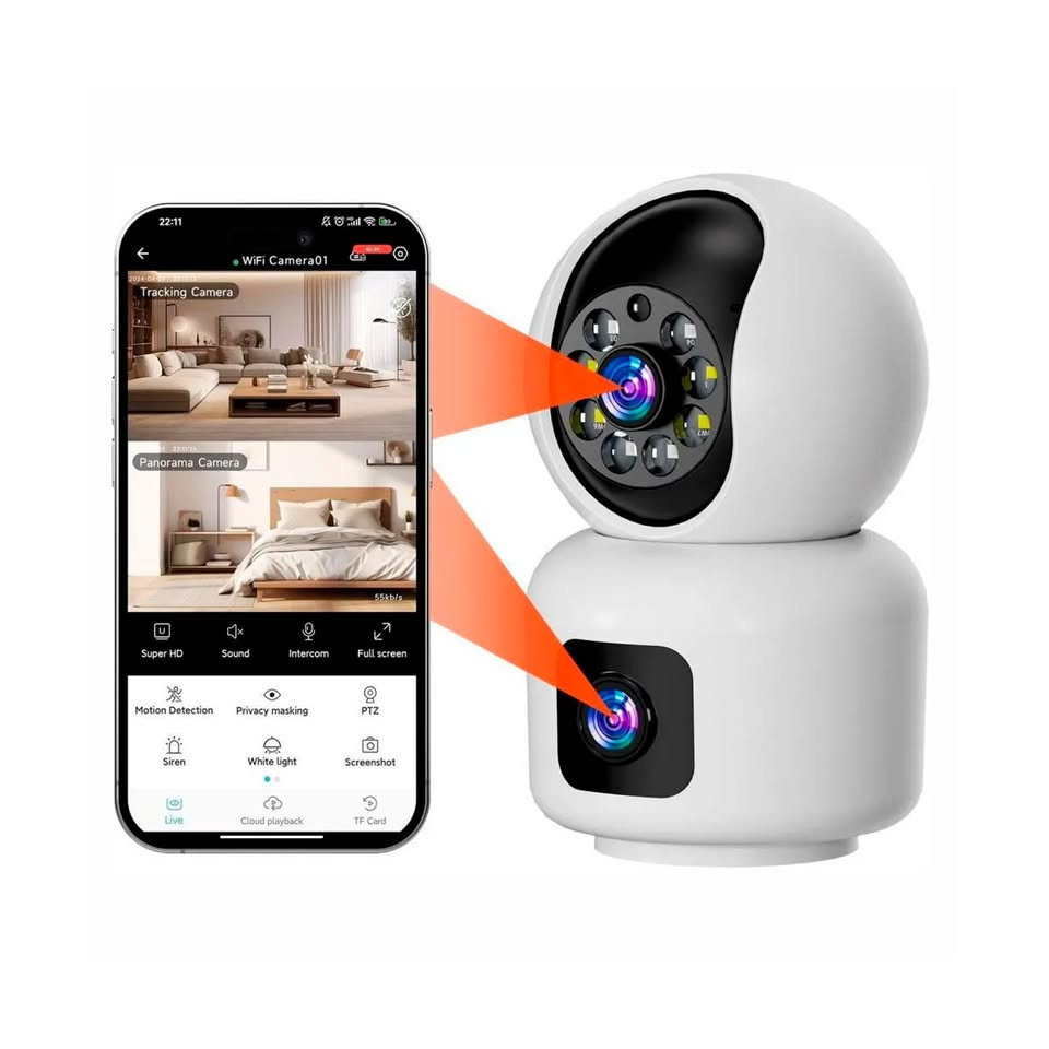 Cámara IP Doble Lente – Seguridad 360°